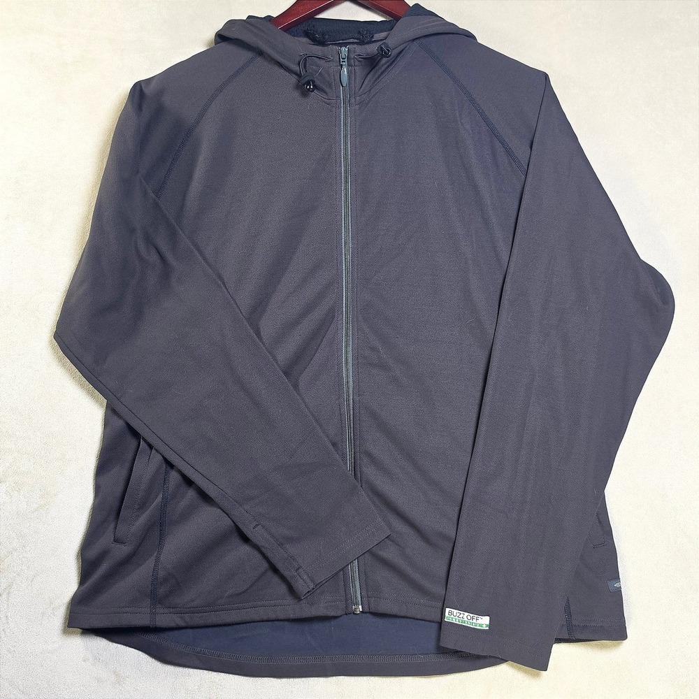 ExOfficio Buzz Off Insect Shield Hoodie Womens XL Charcoal Grey Zip 2117-0380